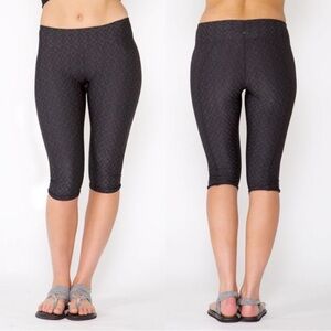 prAna Misty Knicker Yoga Capris in Black Jacquard Women’s Size Small